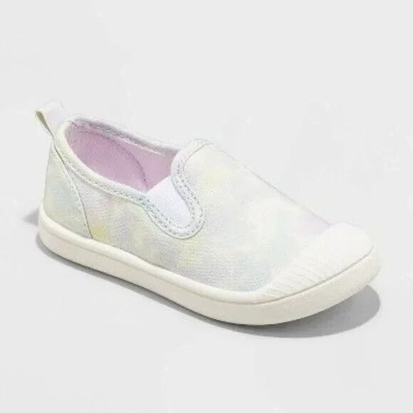 Cat & Jack Other - Girls Kaleigh Slip-On Canvas Shoes, Cat and Jack (Size 9 Toddler) GREEN TYE-DYE